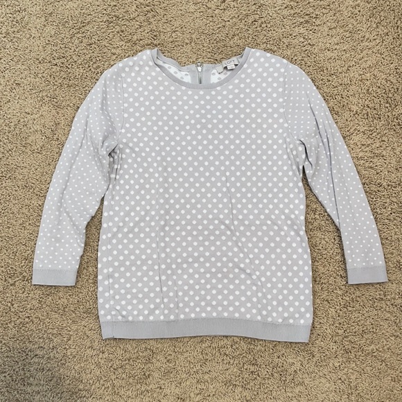LOFT Sweaters - Loft Small Gray Polka Dot Sweater